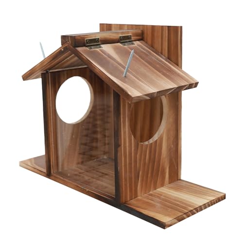 Mangeoire écureuil en bois extérieur cabane oiseaux hiver étanche pour balcon