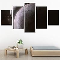 SIGNWIN 5 Panel Canvas Wall Art Modern Art Astronomy & Space Colorful Cosmic Decorative Elements Multicolor Photography for Home Decorations Ready to Hang - 60