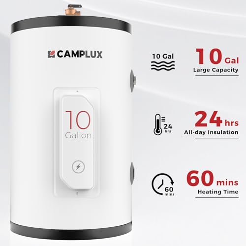 image for CAMPLUX ENJOY OUTDOOR LIFE CAMPLUX Tank Water Heater Electric,10 Gallo