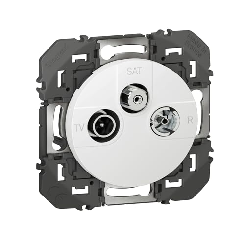 Prise TV-R-SAT 1 câble DOOXIE finition blanc