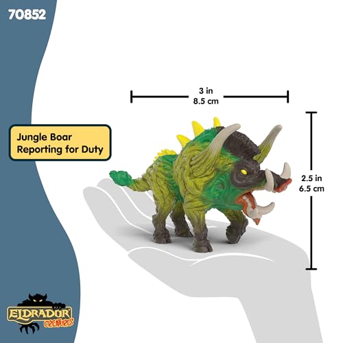 Image of Schleich Eldrador Creatures - 5 inch Jungle Boar Figurine - Fantasy Monster Toy for Boys and Girls - Durable Animal Battle Beast Figure for Imaginative Play - Kids Ages 6+ | 70852
