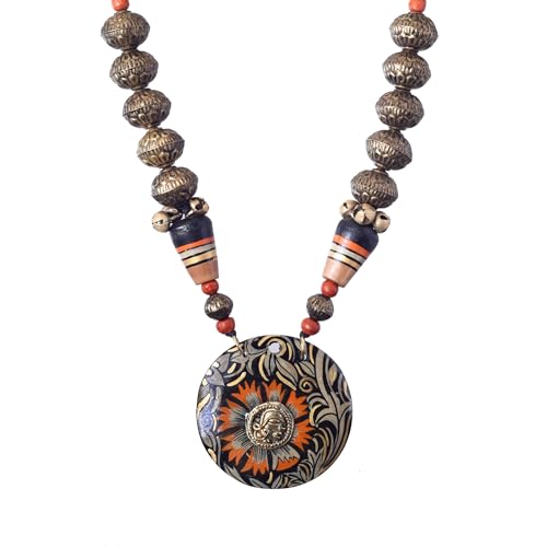 Image of AAKRITI ART CREATIONS Handcrafted Women's Jewelry Set - Ethnic Necklace and Earrings, Fashion Accessories for Special Occasions & Celebrations