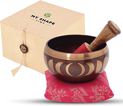 Tibetan Singing Bowl Set - Eclipse Meditation Sound Bowls Sun Moon Singing Bowls For Beginners With Handcrafted Gift Box - Chakra Healing, Yoga, Spiritual Healing