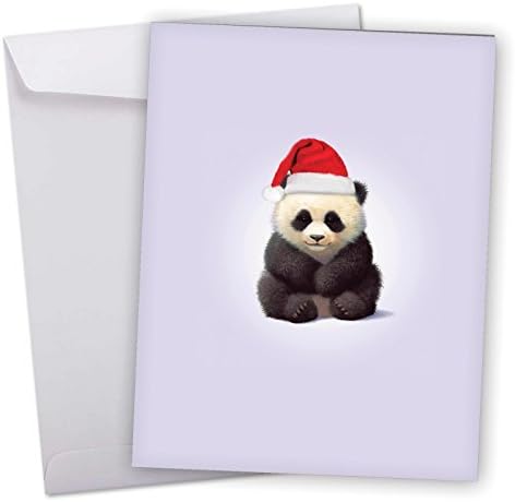 The Best Card Company - Tarjeta de Navidad de animales grandes para niños (8.5 x 11 pulgadas) - Adorable tarjeta de notas de vacaciones grupales con