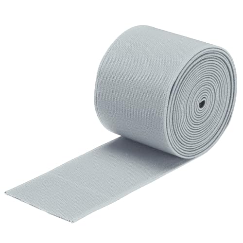 QUARKZMAN 5cm Gummiband Breit zum Nähen, 2.5 Meter Elastic Rubber Band, Breites Gummiband für Hosen, Bund, Stoffe zum Nähen (Hellgrau) QUARKZMAN 5cm Gummiband Breit zum Nähen, 2.5 Meter Elastic Rubber Band, Breites Gummiband für Hosen, Bund, Stoffe zum Nähen (Hellgrau)