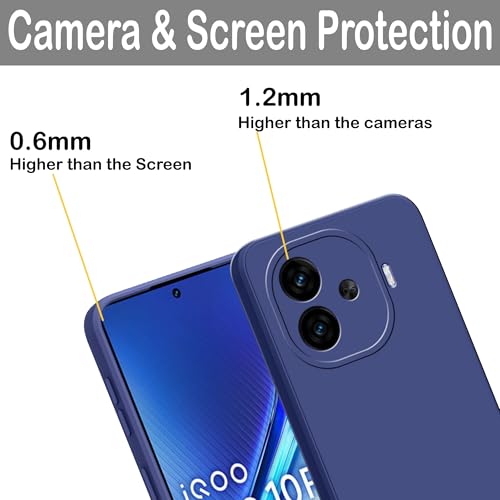 Image of amazon basics Back Cover for iQOO Neo 10R 5G | Ultra Slim Soft Rubberised Case | Matte Silicone Flexible Mobile Case | Camera Protection - Blue
