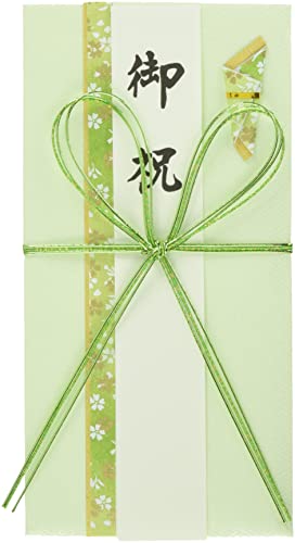 伊予結納センター 日本製 祝儀袋 金封 一般お祝用 花結び 花 グリーン V104-06