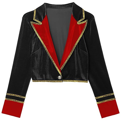 Women Circus Ringmaster Showman Jacket Coat Halloween Performance Ringleader Outerwear3