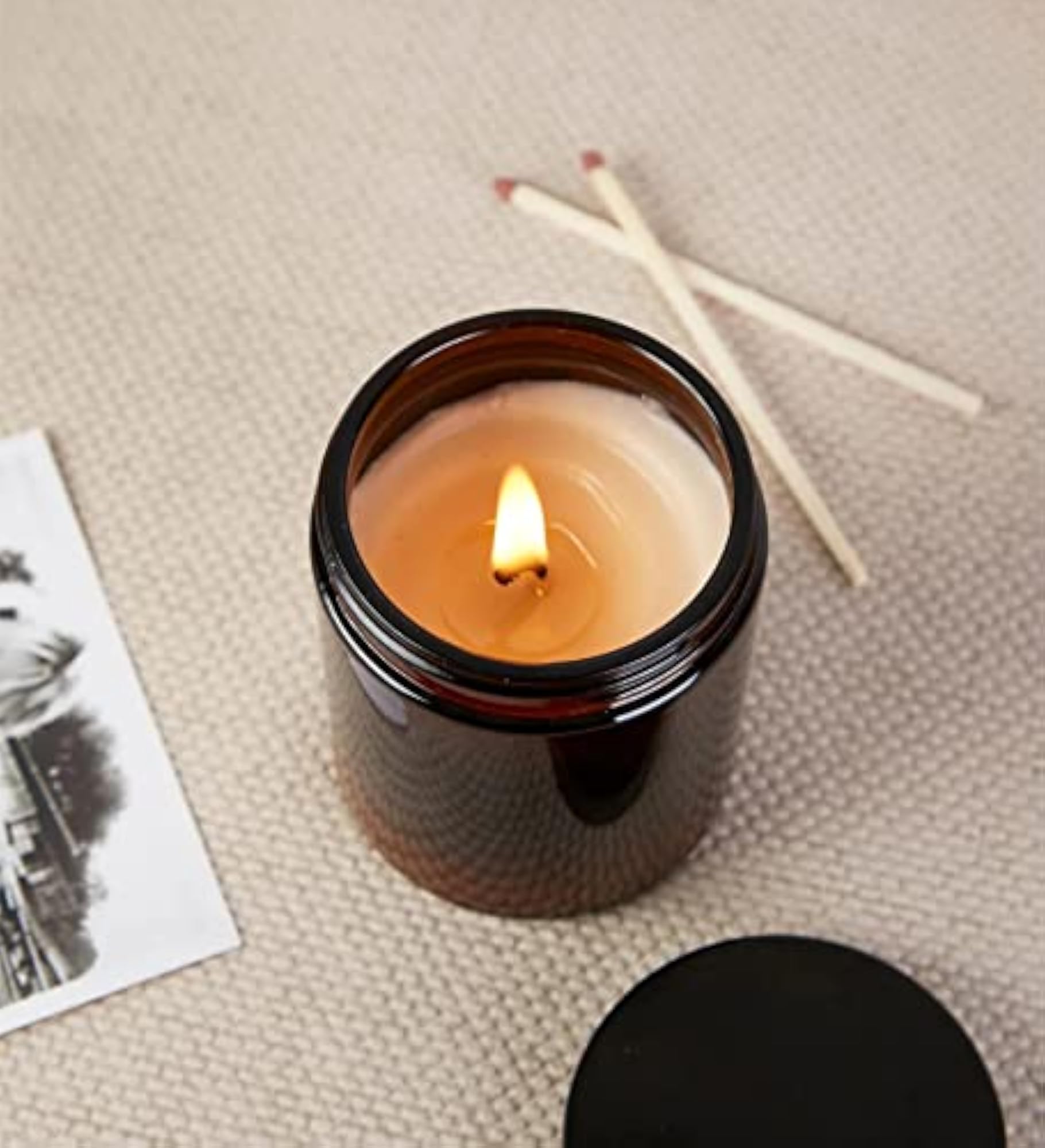 Valentine Jasmine Scented Amber Jar Candle