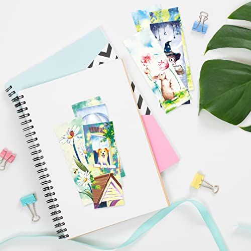 Yoeejob 16Pcs Watercolor Bookmarks For Women/Kids/Book Lovers, Spring Bookmarks Gift For Friends, Animal/Plant Book Mark Bulk For Students, Teacher Classroom Gifts, Reading Present #TOP5