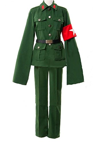 Jamcos Axis Powers Hetalia China Uniforms Cosplay Costume-Made Olive Green