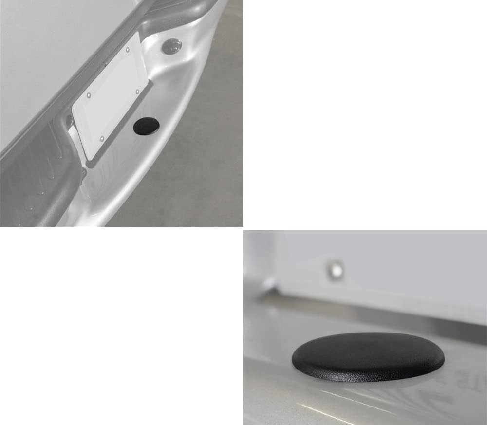 iJDMTOY One Matte Black Rear Bumper Step Pad Round Plug Trailer Tow Ball Cover Compatible with Ford 1999-07 F150 F250 F350 F450, 2000-05 Excursion