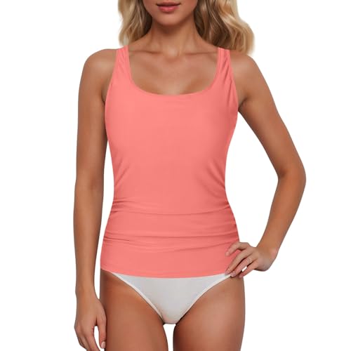 Tankini rose à lacets idéal pour les vacances à la mer