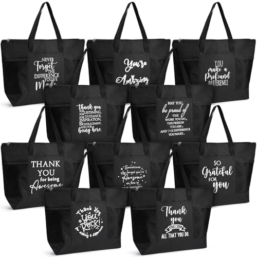 Image of Paterr 10 /20 /30 Pcs Thank You Tote Bags Bulk for Women Appreciation Gift for Employee Teachers Coworker Cna Nurse Staff