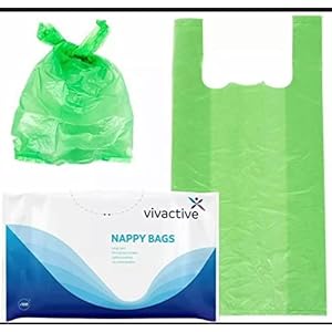 Vivactive Extra Large Incontinence Nappy Disposal Bags – 100 Pack, green
