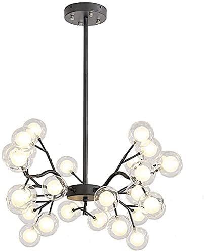 Chandelier Moderne Noir Spoutnik à Hauteur Réglable Style Mid Century