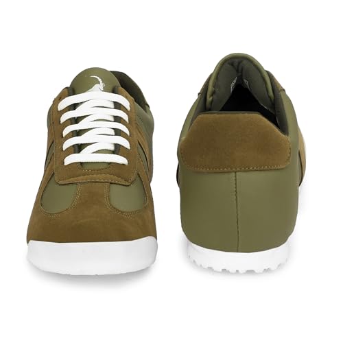 Image of baron scott Men's Casual Flat Sneakers | Faux Leather Lace-Up Shoes for Men | Lightweight TPR Sole with EVA Foam Insole | Comfortable Sneakers for Walking, Travel, Office & Casual Use