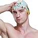 susiyo Bright Colorful Flowers Mens Swim Caps Polyester Swimming Hat for Adult and Youth