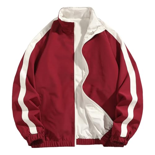 Men's Double-sided Windproof Jacket Fall and Winter Outdoor Loose Standing Collar Jacket Casual Sports Tops