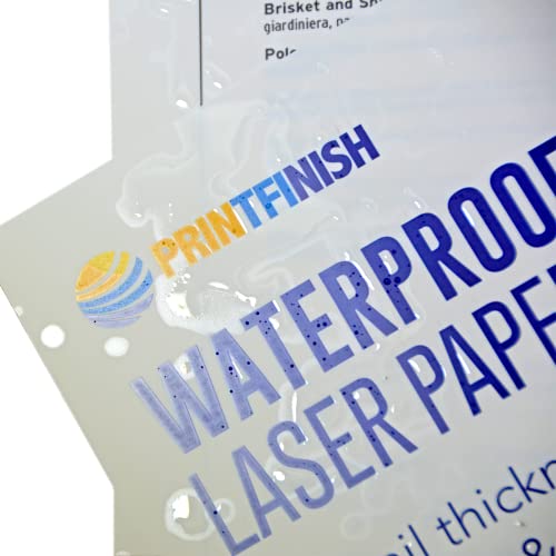 Printfinish Synthetic Laser Paper | 8.5X11 Weatherproof Copy Paper | 305Mm X 457Mm 11 Mil Tear Resistant Printer Paper | Superior Laser Image Quality | Ideal For Full-Colour Prints (Box Of 50) #TOP4