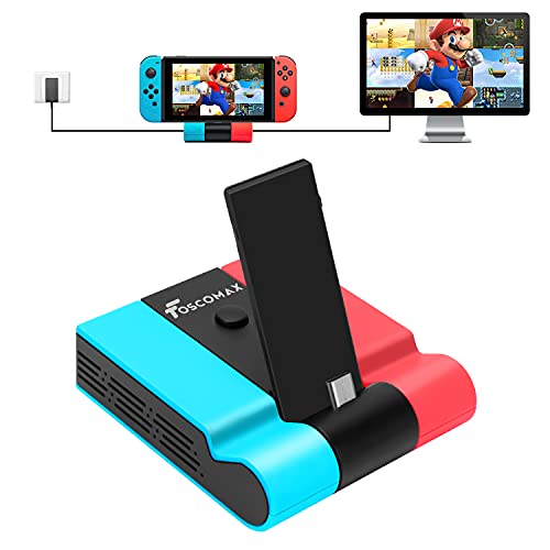 Foscomax Switch Dock for Nintendo Switch, TV Dock Station Replacement Foldable Docking Station Portable Switch Dock Type C Charging Dock with 4K HDMI TV Adapter, USB 3.0 Port