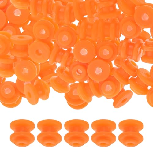 CLISPEED Kit de 50 Mini Poleas de Correa en Miniatura de Plástico Naranja para Modelismo Engranajes de Maquinaria de Construcción y Experimentos Educativos de Aprendizaje