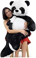 Urso Panda De Pelúcia Gigante 140cm Cheio Macio Hipoalergênico Com Fibra Siliconada Presente Decorativo (Cachecol)