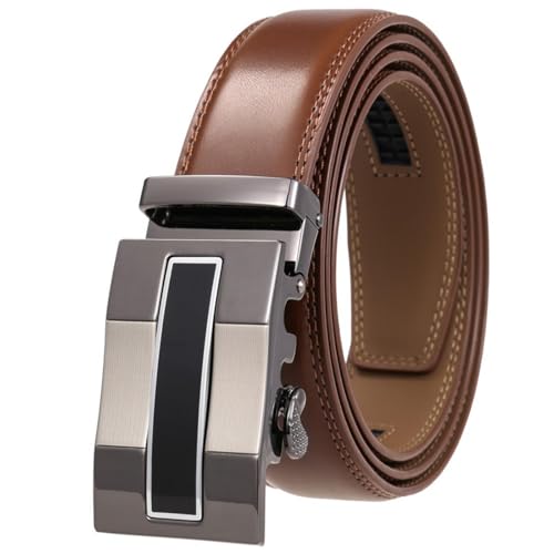 Genuine Leather Men's Belt Luxury Fashion Alloy Automatic Buckle Business