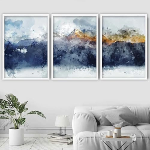 WUHBCZ Conjunto de 3 Pósteres Nórdicos Abstractos de Montañas y Lienzos Para Pared Para Sala de Estar Cocina Oficina Decoración del Hogar 50 * 70Cm (Sin Marco)