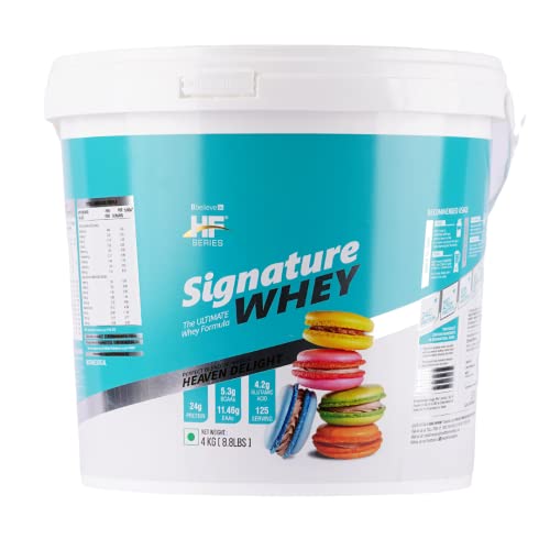 Image of HF Series Signature Whey protein|With added EAA and Glutamine|125 SERVINGS|Build Lean and Bigger Muscles|4Kg (HEAVEN DELIGHT)