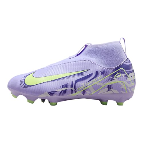Nike United Jr. Mercurial Superfly 10 Academy Big Kids' MG High-Top Soccer Cleats (Purple Agate/Barely Volt)