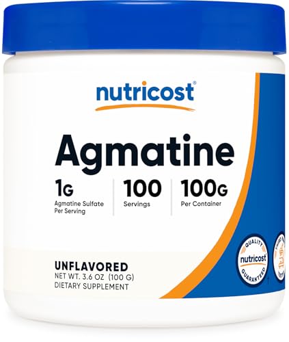 Nutricost Agmatine 100 Grams - Pure Agmatine Powder 100 Servings (Agmatine Sulfate)