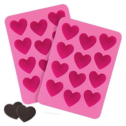 Heart Shaped Silicone Molds Set of 2 For Resin Art Hard charms Soft Candy Chocolate Jello Gummy Ice Fudge Pet Treats Soaps Bomb DIY Non Stick 24 Cavities