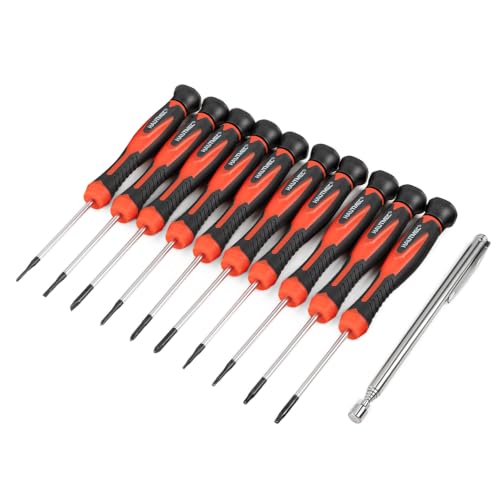 Image of HAUTMEC 11-PCS Precision Screwdriver Set with Telescoping Magnetic Pickup Tool, Magnetic Small Screwdrivers with Phillips, Slotted,Torx Star,Cr-V Steel, Mini Screw Drivers for Eyeglass, Watch,Phone