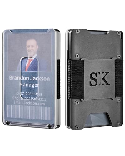 Metal Wallet for Men Slim Minimalist, Front Pocket RFID Blocking Wallet With ID Window, Mens Metal Wallets for Cards And Cash, Holds Up 15 Card Wallet for Men