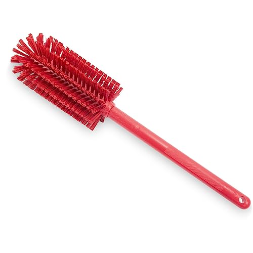 Image of SPARTA Large Water Bottle Brush Ideal for Wide-Mouth Jars, Bottles and Tumblers, Dishwashing Tool with Handle for Home and Commercial Kitchens, Plastic, 16 Inches, Red, (Pack of 4)