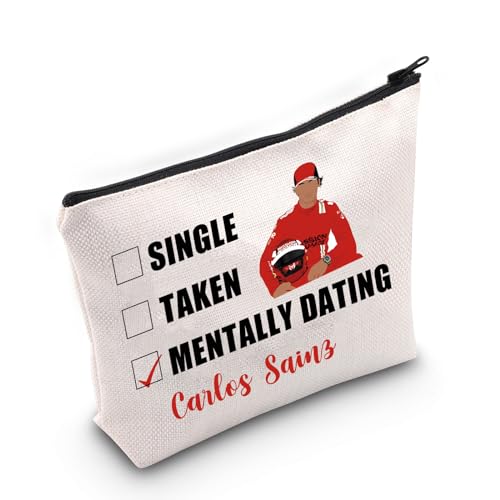 PYOUL Carlos S Inspired Gift Mentally Dating Carlos S Makeup Bag Motosport Fan Cosmetic Bag Carlos S Merch Car Racing Fan Gift (Mental Dating Carlos S Bag)