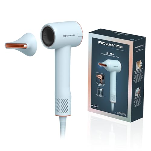 Rowenta Blumia Secador de Pelo Compacto y Ligero 350g, Motor Digital, Secado Rápido, Generador Iones, Control Inteligente 40°C, 3 temperaturas, 2 velocidades, Boquilla Magnética, Azul, HY5N10E0 Rowenta Blumia Secador de Pelo Compacto y Ligero 350g, Motor Digital, Secado Rápido, Generador Iones, Control Inteligente 40°C, 3 temperaturas, 2 velocidades, Boquilla Magnética, Azul, HY5N10E0