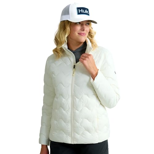 HUK Wave, DWR Insulated Fishing Jacket for Women, Egret
