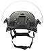 Airsoft MICH 2000 ACH Tactical Helmet with Clear Visor NVG Mount and Side Rail (Black)