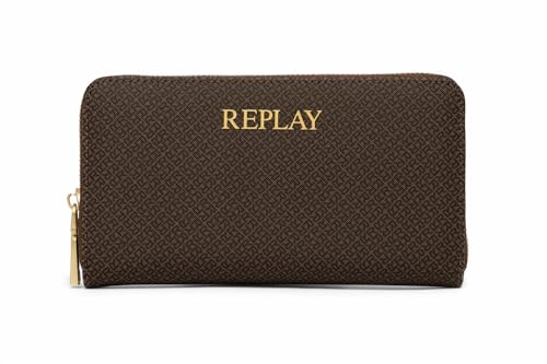 Replay Damen Portemonnaie mit Replay-Print, Braun (Brown Cocoa + Black 1583), Onesize