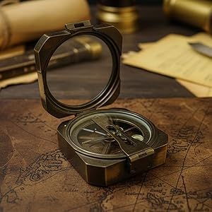 Kelvin & Hughes Natural Sine Brunton 1917 Compass Brass Mining Compasses, Brújula de Bolsillo de Latón para Navegación al Aire Libre, Herramientas Náuticas Vintage para Entusiastas y Coleccionistas miniatura 6