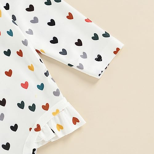 Toddler Baby Girls Heart Print Long Sleeve Rash Guard One Piece Beach Swimsuit Shirts Holiday Swimwear Bathing Suit3