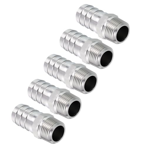 Kozelo 5pcs raccord tuyau acier inoxydable 5/8" barbe 3/8" NPT mâle