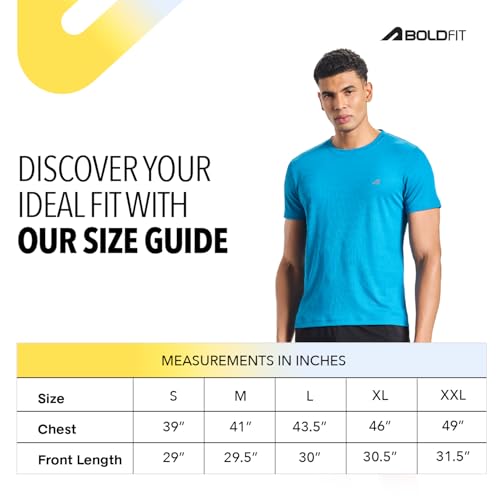 Boldfit Gym T Shirts for Men Workout Breathable T Shirt for Man Active Wear Sports Tshirt for Men Lightweight Gym Tshirts for Man Dry Fit Running T Shirts for Boys Regular Fit Sports Tshirts