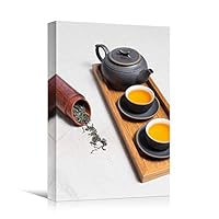 Canvas Wall Art Tea Coffee Drinks Farmhouse/Country Kitchen Multicolor Photography Relax/Calm - 12x18 inches