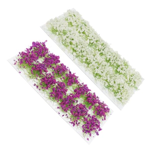 WEKAMOS 2箱 人工芝装飾チュア草束箱 レジン製耐久モデル用ジオラマ風景 建築模型 砂場用リアルフェイクグラス