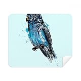 Material: tela de ante Gafas de limpieza para limpiar la pantalla del teléfono Parrot Bird, color negro, azul, 2 piezas de tela de ante