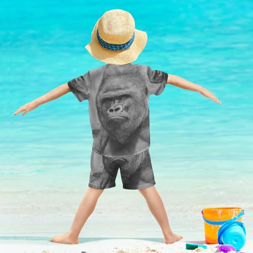 Image of Sunflower Floral Yellow Black Short Sleeve Hawaiian Button Down Shirts and Short Sets for Boys Toddler Summer Outfits