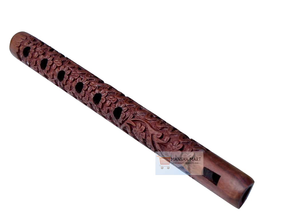MANSHAMART® Wooden Flute Lord Krishna Bansuri Indian Musical new Instrument Home Decorative Woodwind Musical Mouth Flute/wooden Bansuri Instrument Player Bansuri